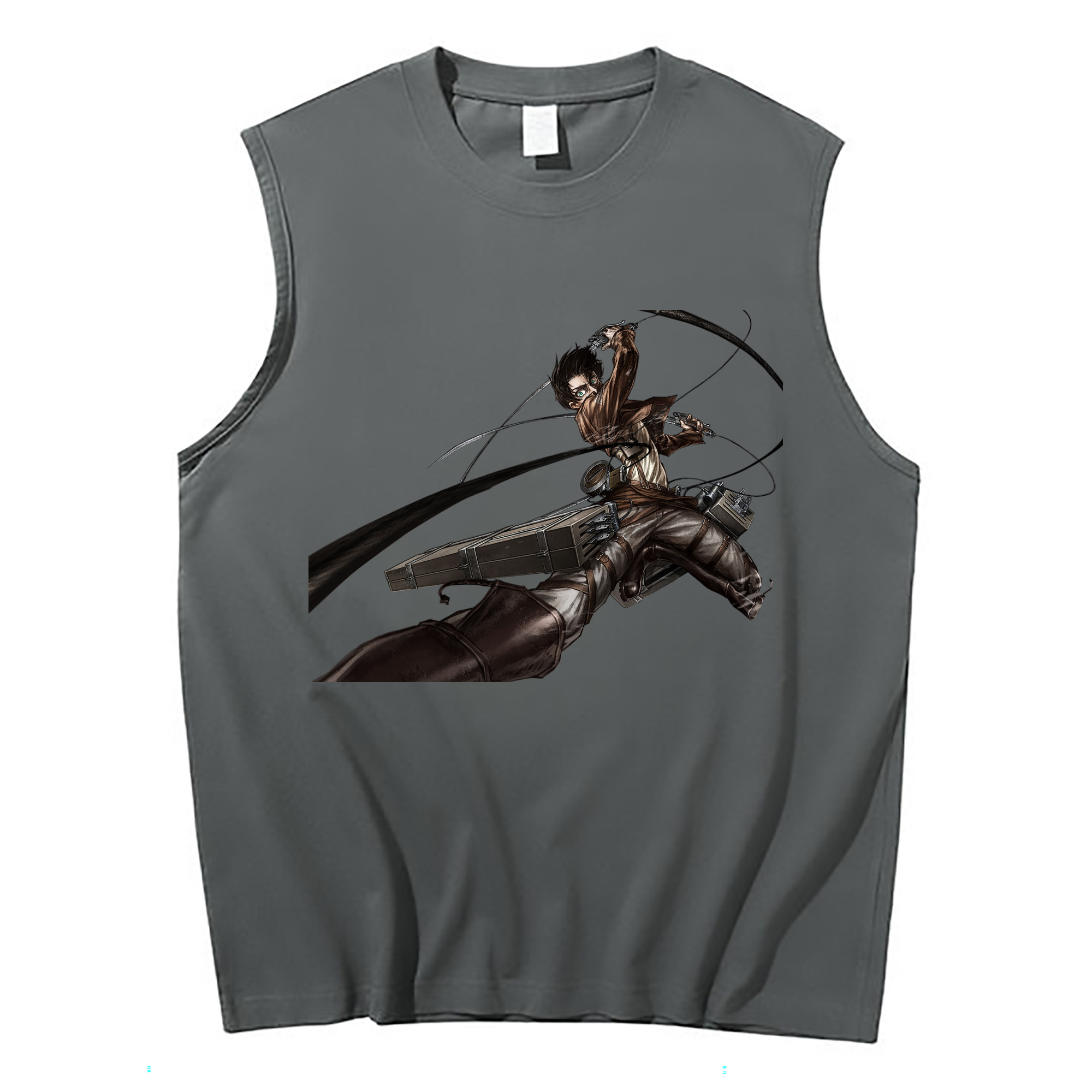 （画像用） 進撃の巨人 エレン･イェーガー Attack on Titan Eren Jäger コットン100％タンクトップ（フロントプリント）